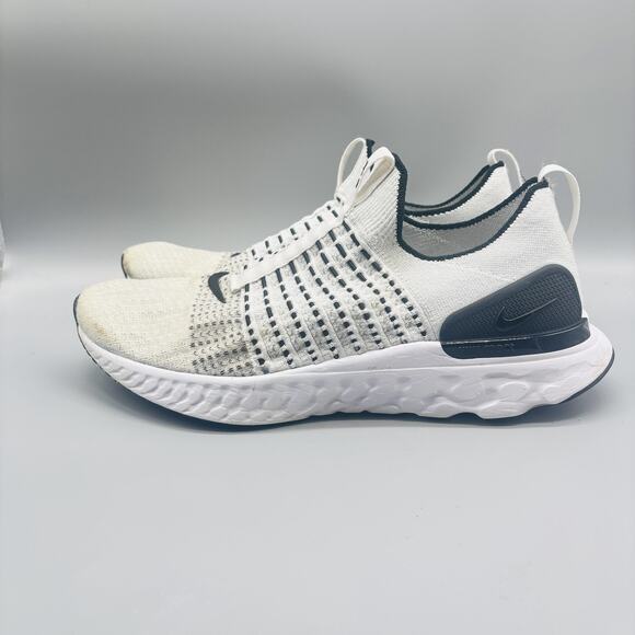 Nike Shoes Mens 11 White Epic Phantom React Flyknit Slip On Running Sneakers - Picture 4 of 10